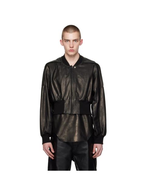 Rick Owens Gary Asymmetric Stretch Leather-Blend Biker