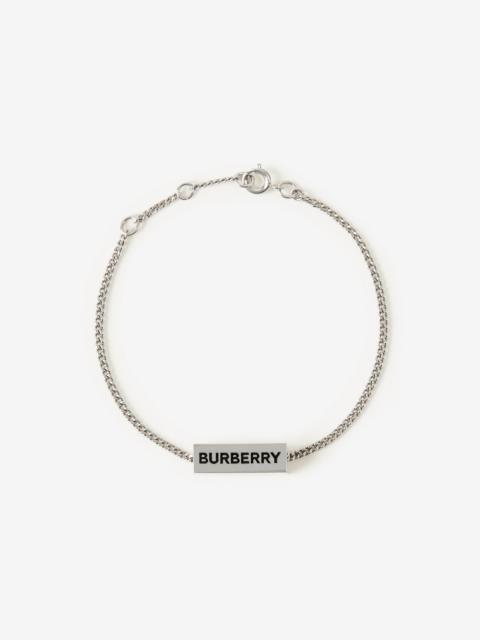 Burberry Logo Engraved Palladium-plated Bracelet