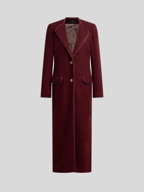 Etro BASKETWEAVE WOOL-BLEND COAT WITH CHECK MOTIF