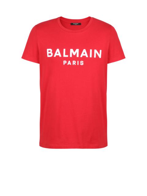 Balmain Cotton T-shirt with flocked Balmain medallion