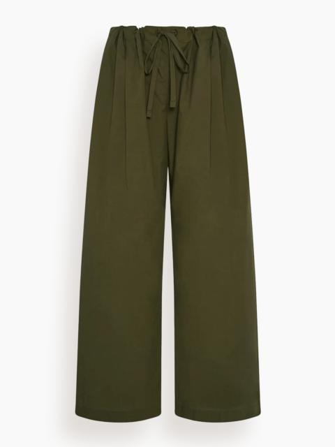 Another Tomorrow Poplin Drawcord Pant in Kelp