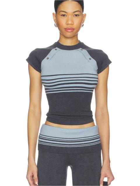Frankies Bikinis Shore Cloud Knit Short Sleeve Top