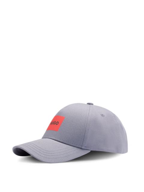 HUGO COTTON-TWILL WOVEN CAP WITH LOGO PRINT