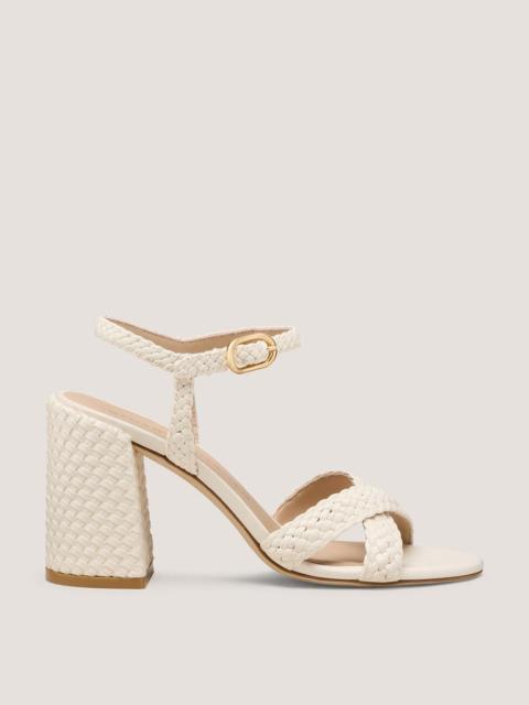 Stuart Weitzman ALYSSA WOVEN BLOCK-HEEL SANDAL 85