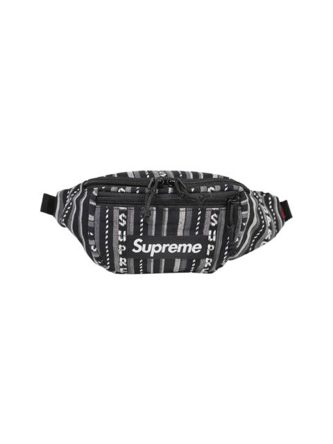 Supreme Woven Stripe Waist Bag 'Black'