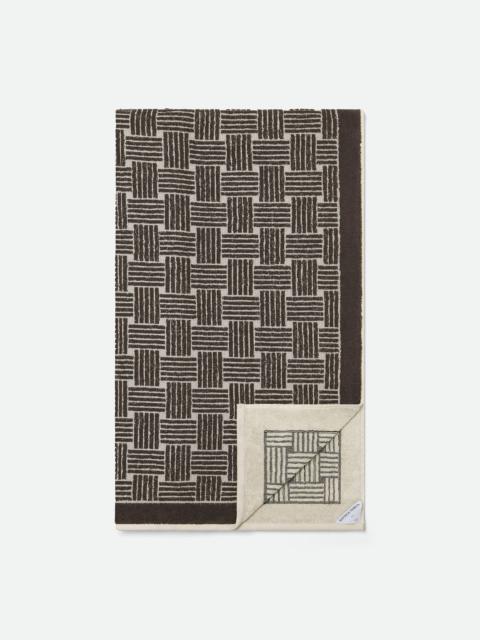 Bottega Veneta Cotton Bicolor Intreccio Beach Towel