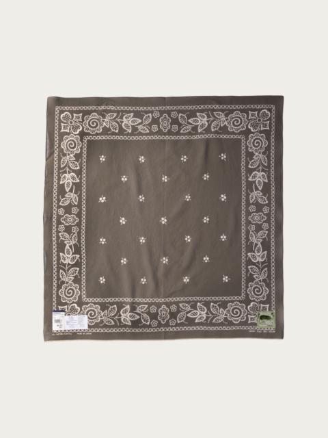 Kapital Fastcolor Selvedge Bandanna (ESCARGOT FLOWER) 30x30 - Khaki