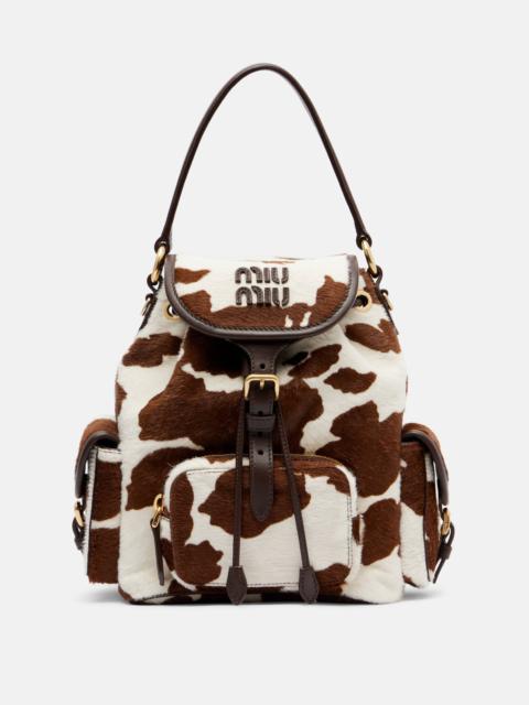 Miu Miu Cow-print calf hair backpack