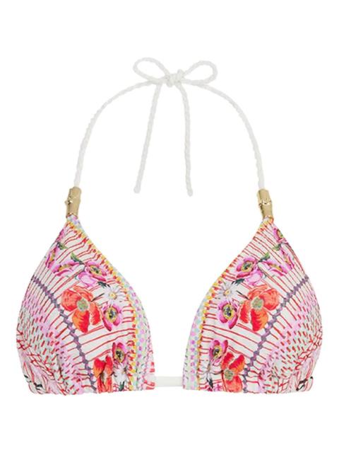 Temperley London Pomegranate floral triangle bikini top