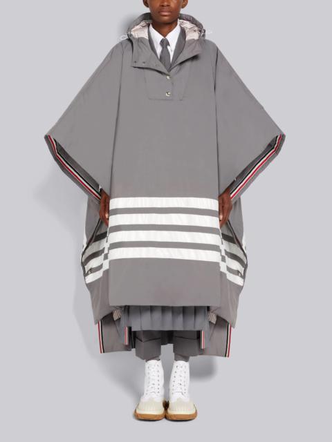 Thom Browne Medium Grey Military Ripstop Down Filled Satin 4-Bar Oversized Hooded Poncho
