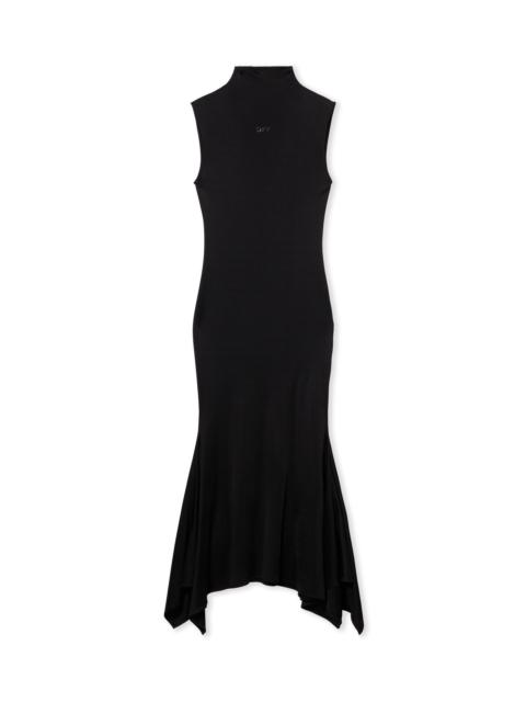Off-White Fluid Jer S/L Midi Dress