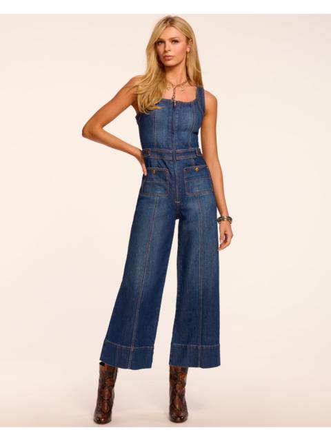 RAMY BROOK Janet Cropped Wide Leg Denim Jumpsuit