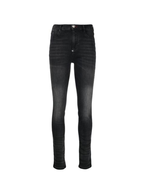 high-waist skinny-cut jeans