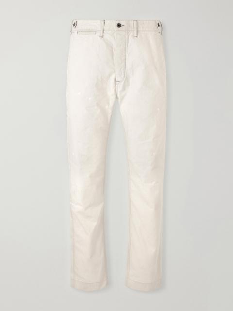 RRL by Ralph Lauren Straight-Leg Paint-Splattered Cotton-Canvas Trousers