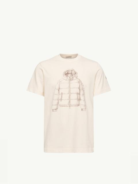 Moncler Down Jacket Print Cotton T-Shirt
