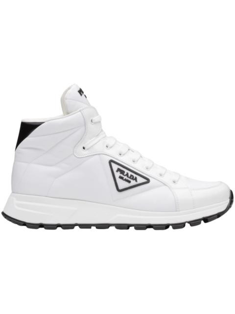 Prada Prada PRAX 01 High Top Re-Nylon and Brushed Leather White Black