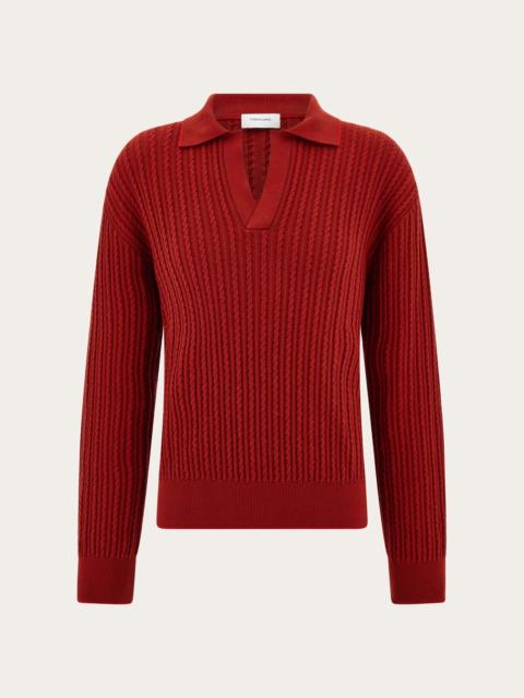 FERRAGAMO Knitted polo top