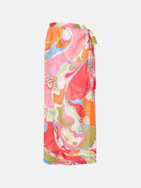 PUCCI orchidee 인쇄 랩 스커트