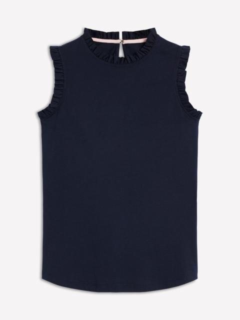 BODEN Supersoft Frill Detail Vest-Navy