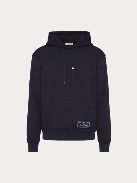 Valentino TECHNICAL COTTON SWEATSHIRT WITH HOOD AND MAISON VALENTINO TAILORING LABEL