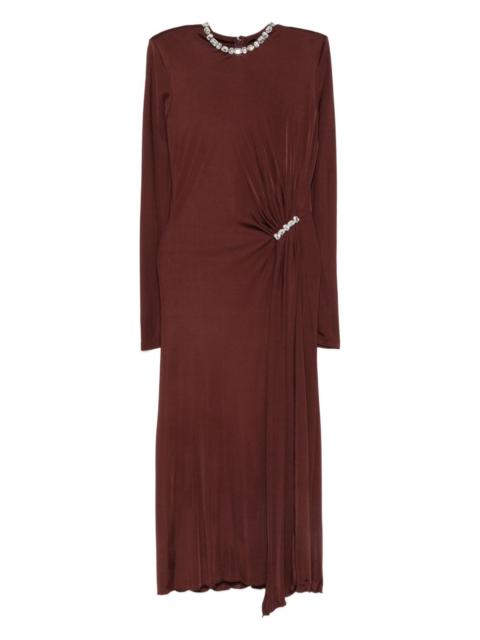 David Koma crystal-embellished draped dress