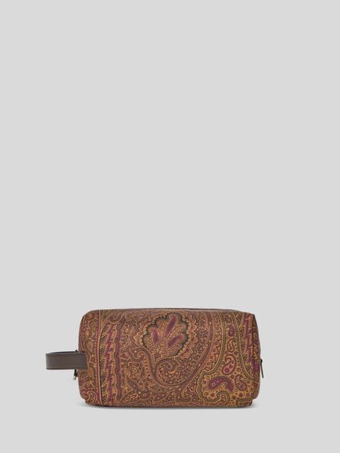 Etro MEDIUM NYLON POUCH WITH HANDLE AND ARNICA MOTIF