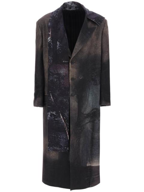 Yohji Yamamoto PRINTED COAT WITH STOLE YOHJI YAMAMOTO