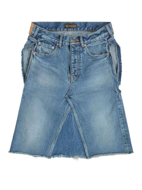 BALENCIAGA sleeveless denim asymmetrical top