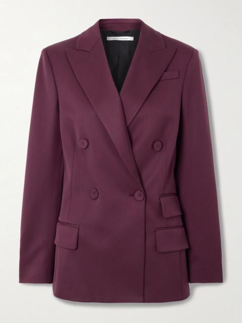Another Tomorrow Double-breasted wool-blend blazer Burgundy