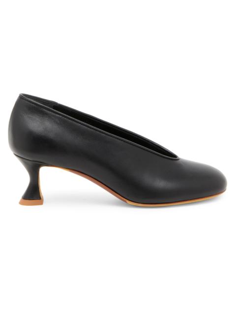Moschino Women's 55MM Duck-Heel Leather Pumps - Black