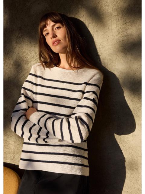 SAINT JAMES MARTIGUES Open-Knit Striped Sweater