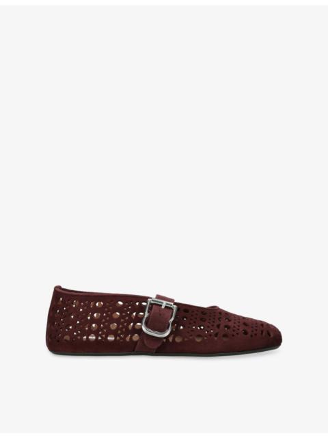 Alaïa Vienne Suede Mary Jane Ballet Flats