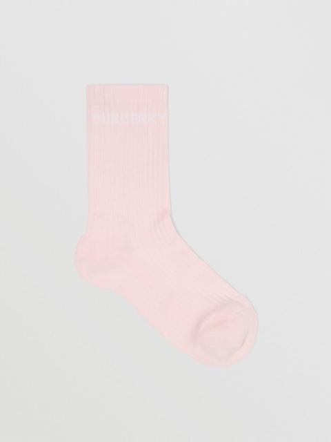 Burberry Logo Intarsia Technical Stretch Cotton Socks