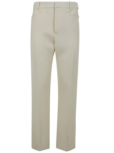 WOOL AND SILK BLEND TWILL TAILORED PANTS