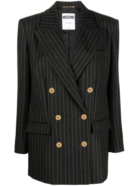 Moschino pinstripe 모직 더블 breasted blazer