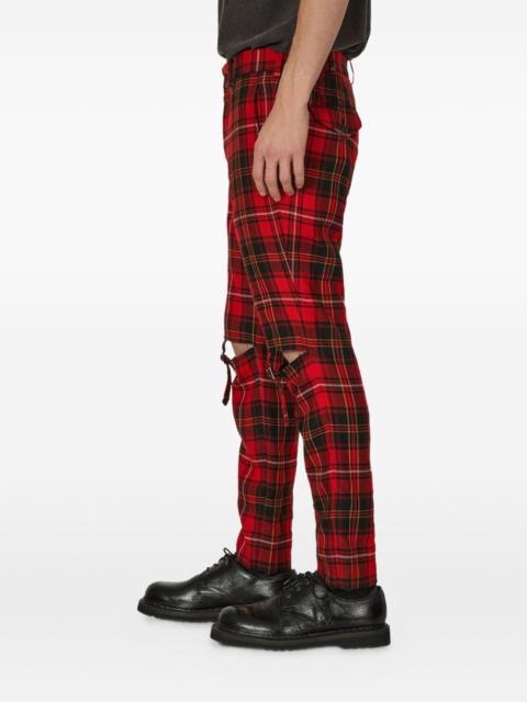 BLACK COMME des GARÇONS buckle-fastening plaid trousers
