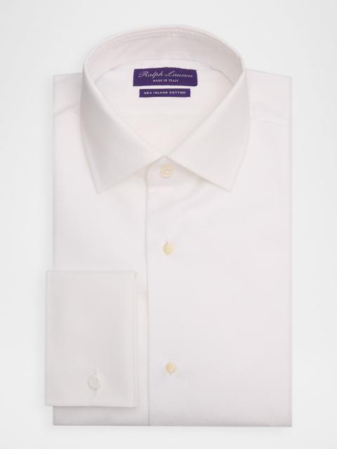 Ralph Lauren Men's Sea Island Cotton Textured French Cuff Dress Shirt