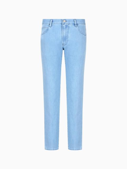 GIORGIO ARMANI FIVE-POCKET, REGULAR-FIT, STRETCH COTTON-DENIM TROUSERS