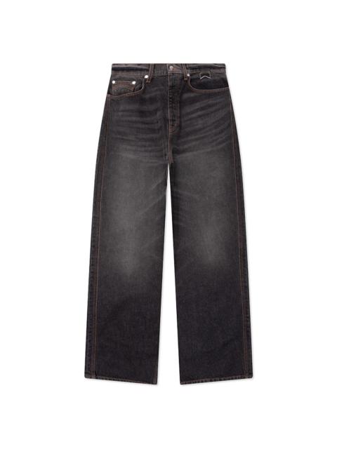 Rhude WIDE LEG TRAXEDO DENIM PANTS - AGOURA BLACK