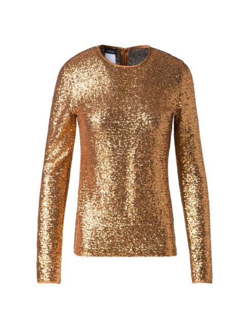 AKRIS Women's Sequined Jersey Top - Gold