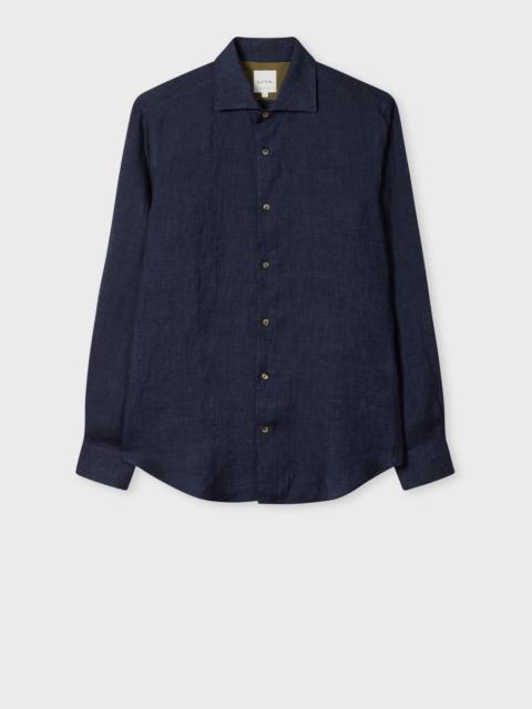 Paul Smith Slim-Fit Navy Blue Linen Shirt