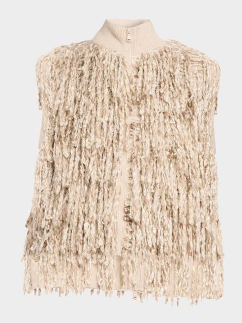 Brunello Cucinelli Twisted Fringes Sleeveless Sweater
