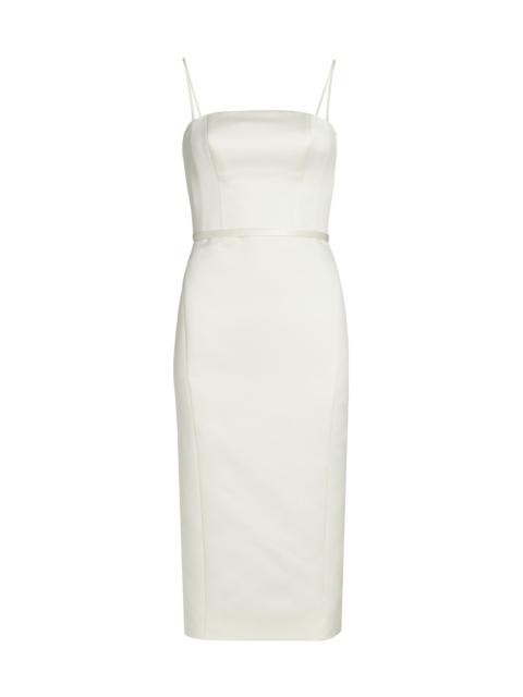 AMSALE Women's Duchess Satin Sheath Dress - Ivory