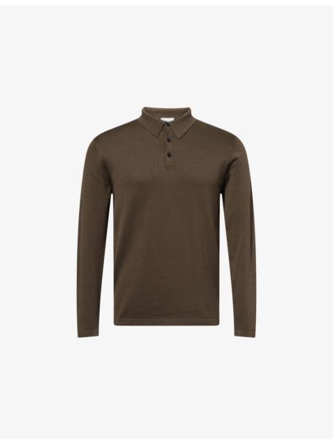 Sunspel Regular-Fit Long-Sleeves Cotton-Knit Polo Shirt