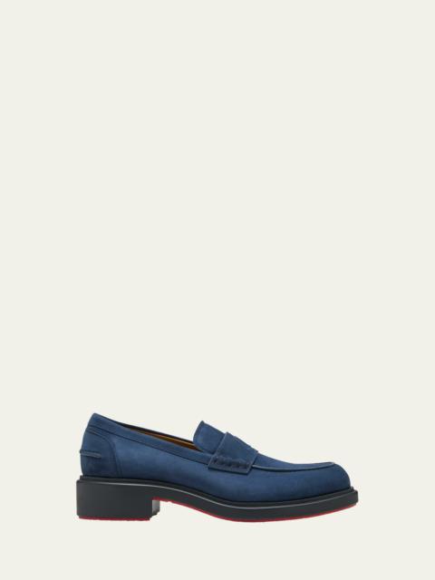 Christian Louboutin Men's Urbino Moc CL Suede Penny Loafers