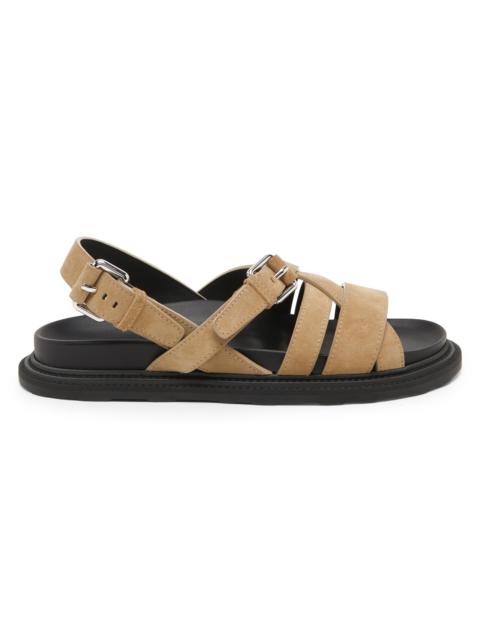 Moschino Men's Suede Buckle Sandals - Beige