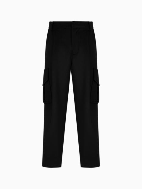 GIORGIO ARMANI ONE-PLEAT CARGO TROUSERS IN DOUBLE CASHMERE CLOTH