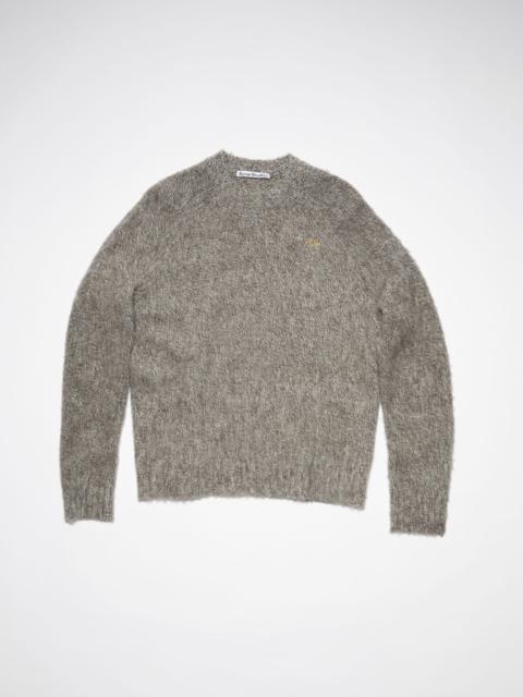 Wool crew neck jumper - Anthracite grey/off white