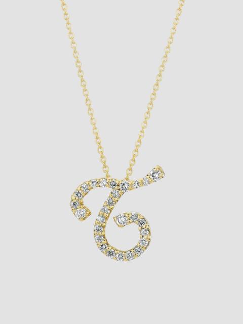 ROBERTO COIN Women's Tiny Treasures Script Initial 18K Yellow Gold, Ruby & 0.24-0.34 TCW Diamond Pendant Necklace