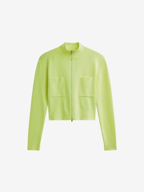 The Frankie Shop Juilly Knit Zip Cardigan - Lime